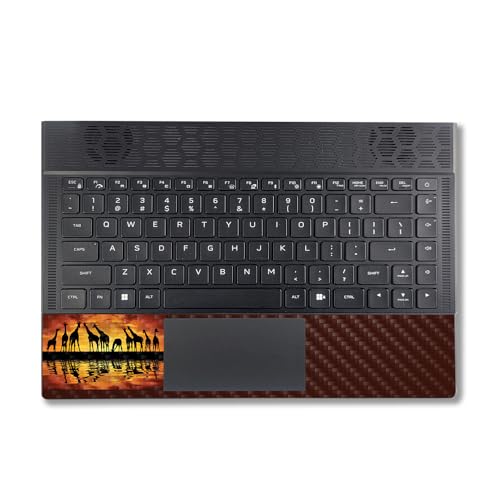 Image of MightySkins Carbon Fiber Skin Compatible with Alienware X14 R2 (2023) Full Wrap Kit - Glamour Giraffes | Protective, Durable Textured Carbon Fiber Finish | Easy to Apply | Made in The USA