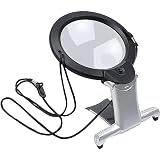 lupa 60x tricomas Lupa con luz y soporte: lupa textos y objetos con una buena mezcla de contraste y definición. Grado óptico de alta calidad 2X auxiliar y 6X aumento primario. ZOOM - Imagen clara y nítida. Dimensiones: 22,2 x 13,5 x 2 cm.