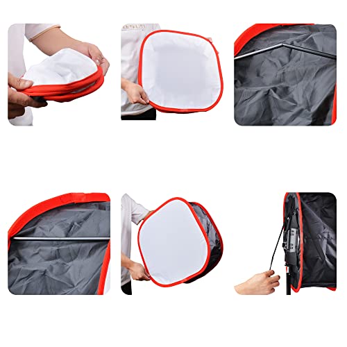 Riqiorod Collapsible Softbox Diffuser For Led Panel Video Light For Neewer 660 480 , Yongnuo Yn300Iii Yn600 Foldable Portable Light Diffuser With Carrying Bag, Shoto Video Shooting, Red #TOP2
