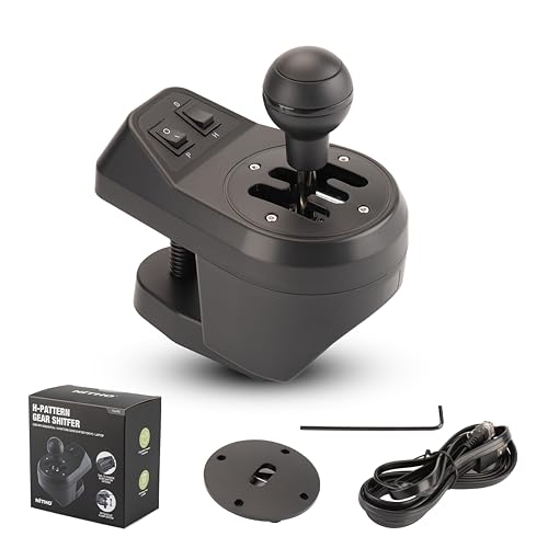 Image of NITHO USB Gaming Gear Shifter for PC Sim Racing, 6-Speed H-Pattern Gear Shifter with Reverse, Interchangeable H-Pattern & Sequential Plates, Racing Wheel Shifter for Windows PC (Not for Console)