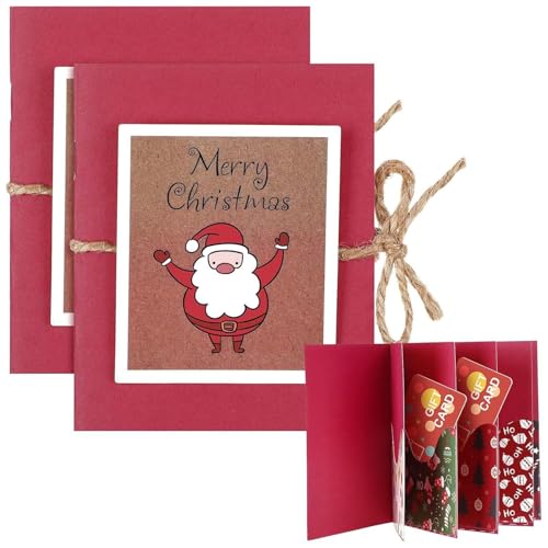Mini di carte regalo di Natale, 5 scomparti per feste invernali, regali di Natale, soldi e carte regalo per familiari, amici, adolescenti, adulti, bambini, insegnanti