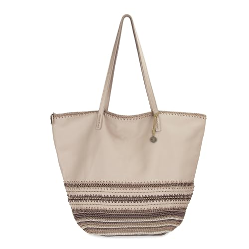 Image of The Sak Faye Tote Bag - Hand Crochet Women's Purse For Everyday & Travel - Handbag With Zipper Pocket & Shoulder Straps