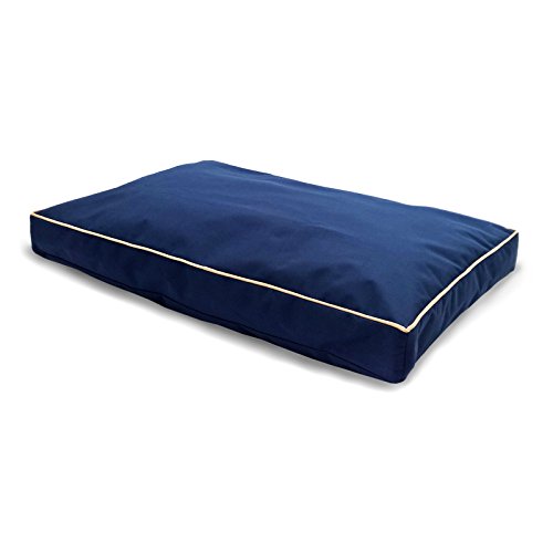Image of Furhaven Water-Resistant Pillow Dog Bed for Medium /Small Dogs w / Removable Washable Cover - Indoor & Outdoor Solid Polycanvas Mattress - Espresso, Medium