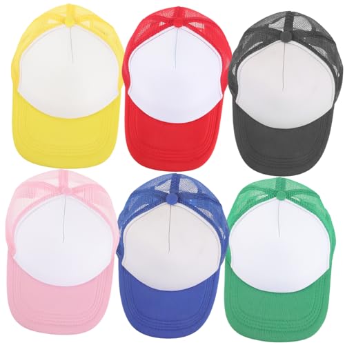 Casquettes de baseball sublimation lot de 6 vierges blanches avec maille respirante ajustables