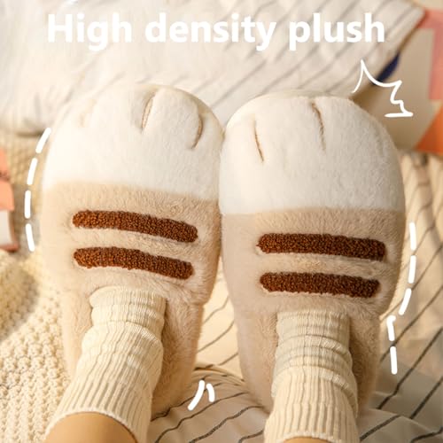 Cat Paw Slippers, Cute Funny 3d Cat Paw Cartoon Slipper, Warm Plush Comfy Fuzzy Winter House Cat Paw Slippers3