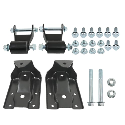 LABLT Rear Leaf Spring Hanger Bracket Shackle Kit Replacement for GMC Sierra 1500 Chevy Silverado 1500 1999-2013 12474021 - Thumbnail 2