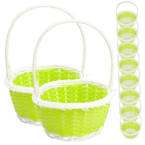 ibasenice 10 Pcs Woven Storage Baskets with Handles Rustic Style Portable Baskets for Picnics Crafts and Home Organization for Party Favors and Kitchen Decor