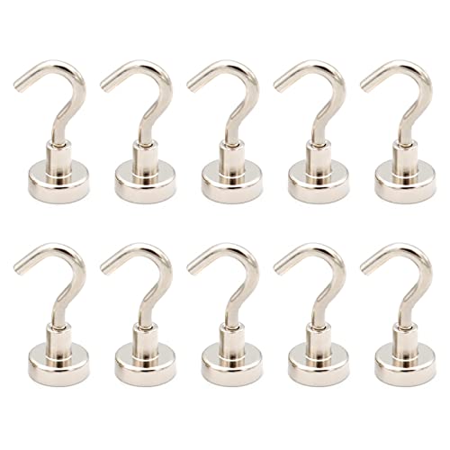 DGHJO 10Pcs/set Magnet-Hook Storage Utility Magnet-Hooks Cruise Hook for-Hanging Hanger for Cabins-Decor, Silver