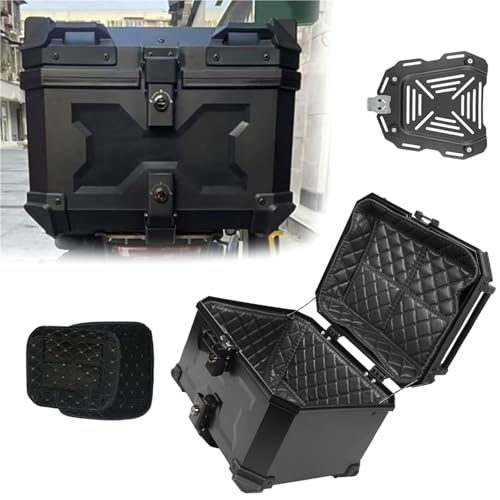 SHQXD Seitenkoffer Motorrad-Heckgepäckbox, ABS-Kofferraumträger, Topcase-Zubehör Für CFMOTO 650MT 800MT Für Yamaha Tracer 900GT XT1200(X Black Box)