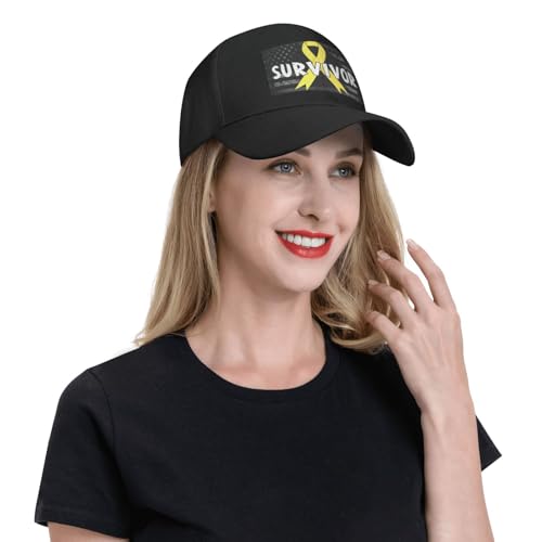 Childhood Cancer Survivor Fashionable Casquette Hat Breathable Adjustable Strap for Comfort Style Black 7