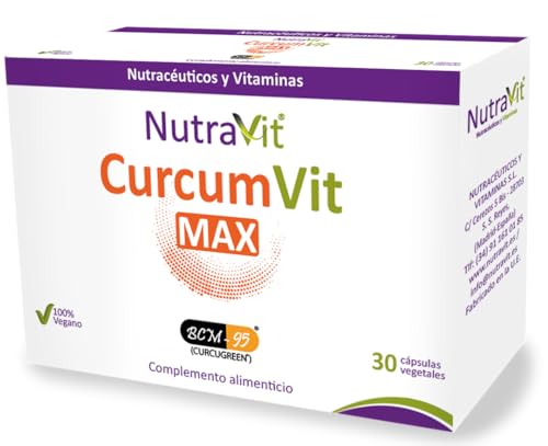 CURCUMVIT MAX Contribuye al funcionamiento del S.inmunitario,equilibrio del S.nervioso,circulatorio,respiratorio y digestivo C.Alimenticio base de Cúrcuma fitosomada 100% Vegano 30 CV