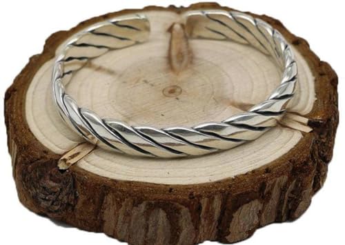 Bracelet pour hommes fait à la main en argent massif 925 style ethnique large