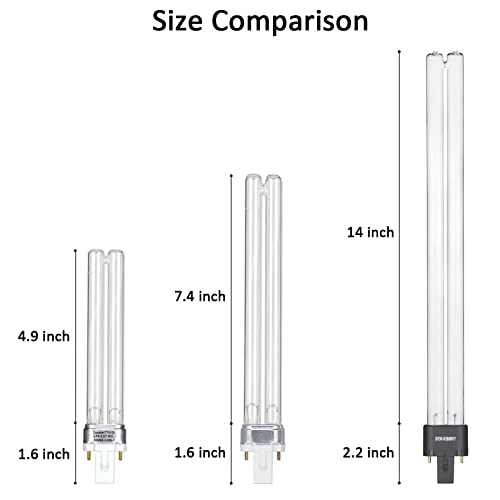 Image of Coospider 9W HAVC UV Light Bulb,Replacement Sanitizer UVC Bulb for AC System, G23 2 Pin UVC Bulb for AC Duct.110v