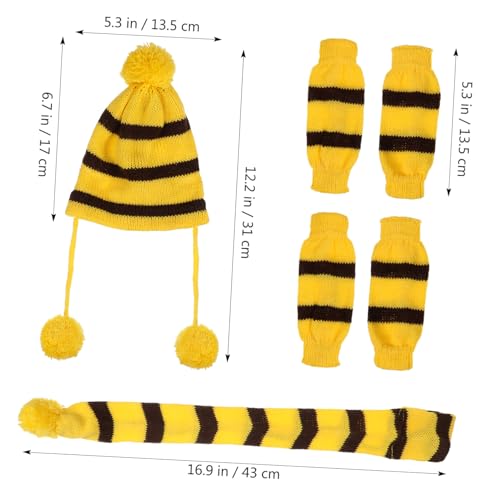 Bufanda y gorro tejido para perro tamaño S miniatura 2