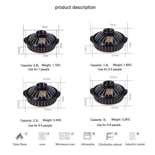 Topf aus Keramik, 22 cm, for Reis, Suppe, Brei, Doppelgriff