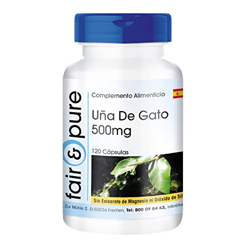 Uña de Gato 500mg - Polvo en Cápsulas - Cat's Claw - Uncaria Tomentosa - Vegana - 120 Cápsulas