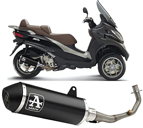 Silenciador Arrow 73505ANN con colectores que reduce peso y mejora el sonido de Piaggio MP3 500