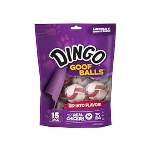 Dingo Goof Balls 15 Count, Premium Rawhide Treats For Small Dogs, Made With Real Chicken 15-Count Dingo Goof Balls 15 Count Premium Rawhide Treats For Small Dogs Made With Real Chicken 15 Count
