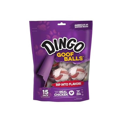 Dingo Goof Balls 15 Count, Premium Rawhide Treats For Small Dogs, Made With Real Chicken 15-Count