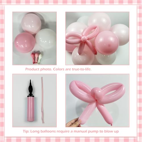 Coquette Birthday Decorations 145 Pcs Pink and White Balloon Garland Arch Kit Include Light Pink White Bow Balloons Different Size for Baby Shower Gender Reavel Wedding Party Decorations - Image 5