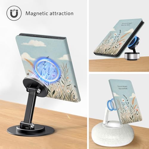Image of CoBak Stand Case for 7 inch Kindle Paperwhite 12th Gen 2024 and Kindle Colorsoft with Hand Strap - Compatible with iPhone MagSafe, for Samsung /Belkin /Anker Wireless Charging Pads, Durable, Auto Sleep Wake
