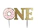 CMS Design Studio Handmade 1st First Donut Birthday Cake Topper Decoration - one - Made in USA with Double Sided Gold Pink Glitter Stock (Pink)