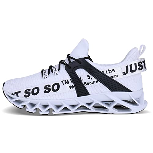 Mens Running Shoes Non Slip Athletic Walking Blade Type Sneakers White,Us 9 #TOP2