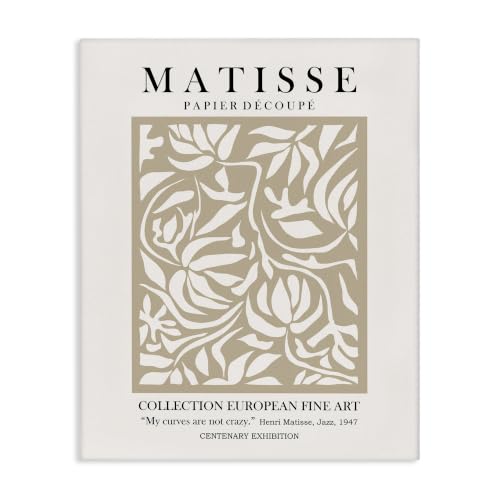 Neutral Floral Foliage Pattern, 24 x 30 Inch Canvas Wall Art
