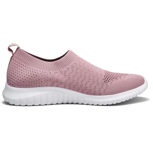 Image of konhill Womens Slip On Sneakers Lightweight Knit Walking Shoes