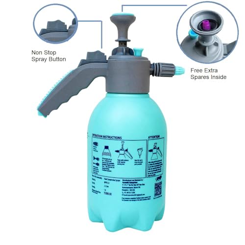 Image of KWEL Rhino Garden Sprayer with Mist & Pressure Jet Flow | Multi Purpose Hand Pressure Sprayer (Blue, 2.2 Litre)