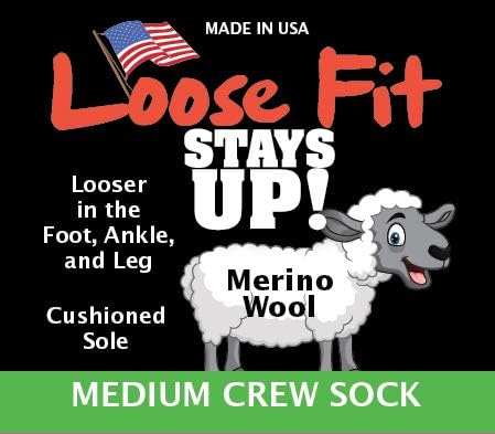 Loose Fit Stays Up Solid Merino Wool Men's and Women's Sock 2 Pack - Image 3