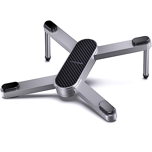 YICOSUN New Concept Laptop Stand – Adjustable Ergonomic Aluminum Riser for MacBook Pro/Air up to 15.6” – Foldable & Portable Computer Stand for Desk, Students, Office, Travel, Gaming – Silver