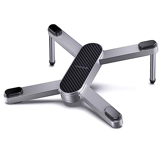 YICOSUN New Concept Laptop Stand - Adjustable Ergonomic Aluminum Riser for MacBook Pro/Air up to 15.6” - Foldable & Portable Computer Stand for Desk, Students, Office, Travel, Gaming - Silver