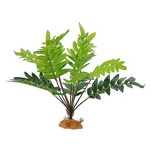 TOBBOMEY Reptile Tank Decor Durable Decorative Plant for Reptile Habitat Vivid Ornament for Fish Tank Terrarium for Lizards Snakes and Turtles