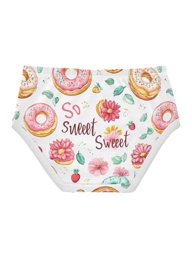 ZZKKO Strawberry Donuts Desserts Girls Underwear Toddler Panties for Girls Comfort Brief Size 2-8T2