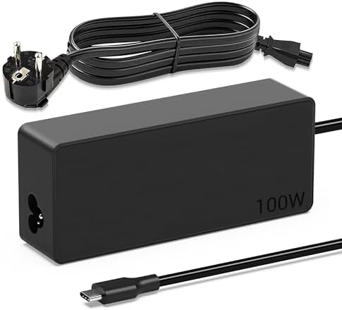 100W USB C Netzteil Typ C Laptop Ladegerät für 90W 65W 45W USB-C Ladekabel | Kompatibel mit MacBook, Lenovo, ThinkPad, Surface Pro 9, ASUS, Huawei, HP, Dell, Samsung, Acer, Chromeb