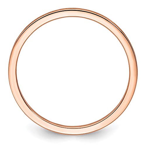Wedding Band Ring Band 14K Rose Gold Stackable Expressions Women's Flat Satin2