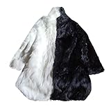 Colf Men's Thick Warm Long Sleeve Faux Fur Coat Jacket Outwear Winter Parka Overcoat (White black,3X