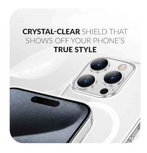 Image of ShieldTech Back Cover Case + Screen Protector for Apple iPhone 15 Pro | Mag-Safe Compatible | Transparent Mobile Phone Back Cover Case for i Phone 15 Pro /iPhone 15Pro | TPU Transparent Back Cover