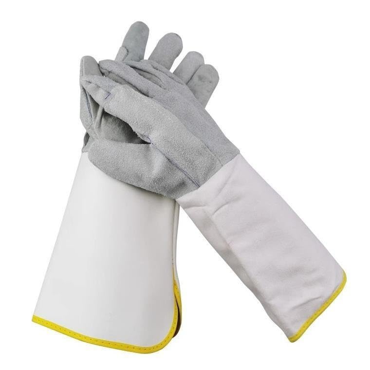 Guanti da saldatura Saldatore antiscottatura in pelle bovina Protezione speciale for lavori lunghi Resistenza alle alte temperature Protettivo morbido resistente all'usura