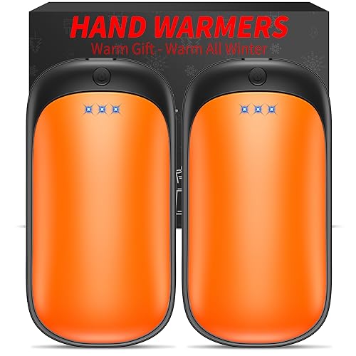 Image of 2 Pack Hand Warmers Rechargeable, Portable Electric Hand Warmers Reusable, USB 2 in 1 Handwarmers, Outdoor /Indoor /Warm Gifts for Men Women