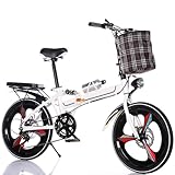Vélos pliants, vélo Pliant 20 Pouces - Vélo de Ville léger et Portable - Vélo Compact 6 Vitesses pour Hommes et Femmes B, 20 Pouces