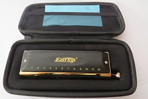 East Top Chromatic Harmonica With Copper Comb, 12 Holes 48 Tones Professional Mouth Organ For Adults, Professionals And Students #TOP6
