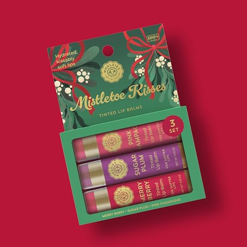 Holiday Lip Balm Set: All-Natural Shea Butter, Beeswax, Coconut Oil, & Vitamin E Infused Lip Care (3 Pack, Mistletoe Kisses) image 5