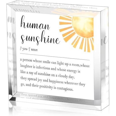 zaxek Human Sunshine Appreciation Gifts for Women - Inspirational Quotes Gift for Mom Aunt Sister Daughter - Positivity Appreciation Gift for Mom Aunt Sister Definition Office Desk Sign Cover