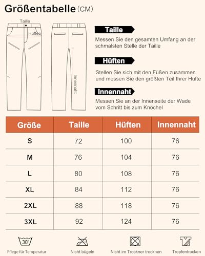 NATUVENIX Wanderhose Herren Outdoor Hosen für Herren Trekkinghose Leichte Cargohose Sommer Taktische Hose Arbeitshosen Männer Stretch