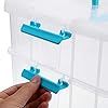 BTSKY 2 Layer Stack & Carry Box, Plastic Multipurpose Portable Storage Container Box Handled Organizer Storage Box for Organizing Stationery, Sewing, Art Craft, Jewelry and Beauty Supplies Blue #5