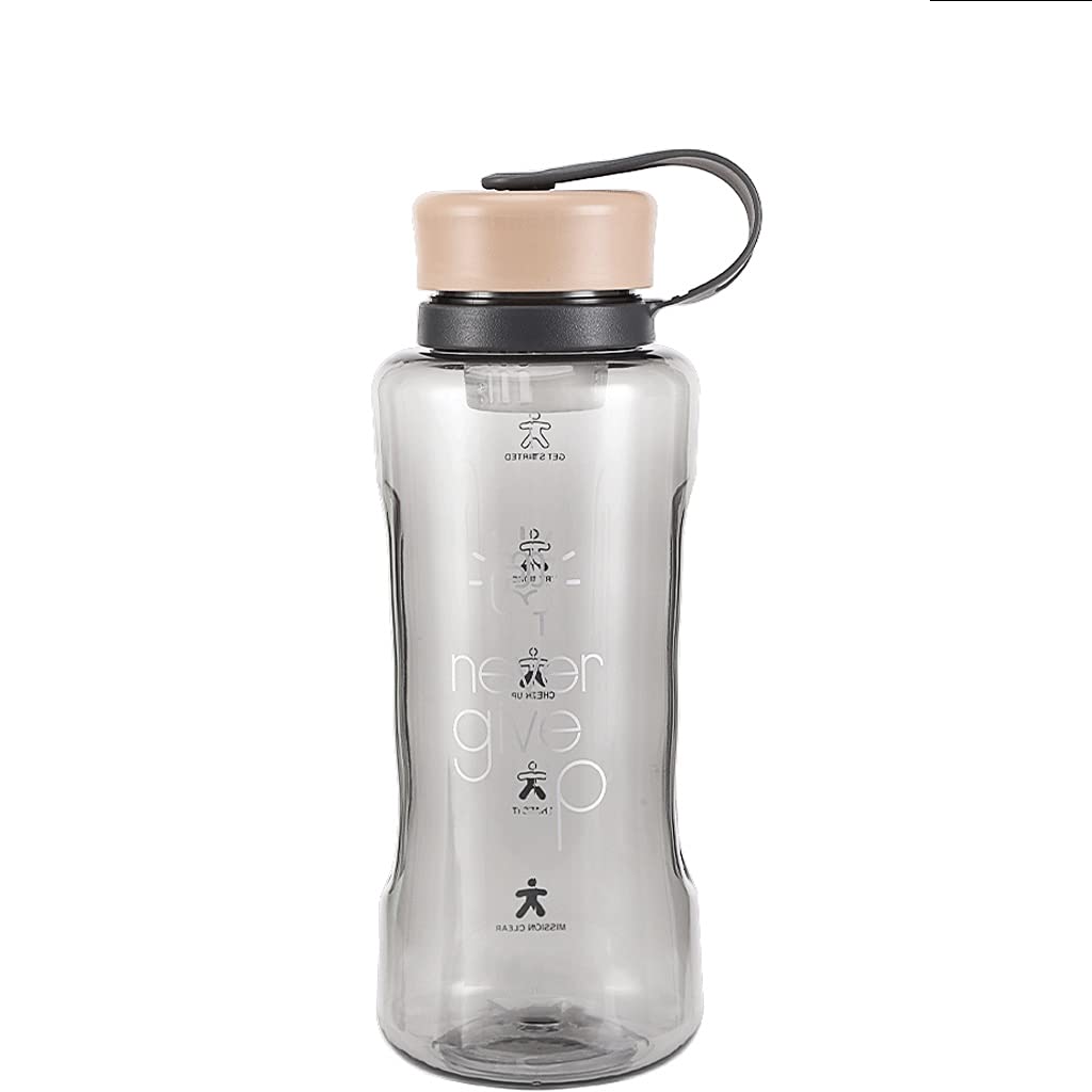 GROßFÄGIGKEITSCHAFTLICHE NACHFALL-Trinkwasserflasche mit Inspirationszeichen BPA -Frree für Fitness- und Outdoor-Sportarten geeignet (Color : Orange, Größe : 1900ml)