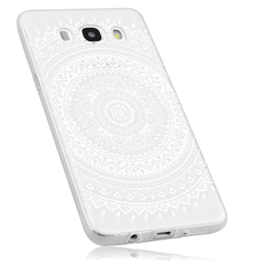 mumbi skal kompatibel med Samsung Galaxy J5 2016 mobiltelefon fodral mobilskal tunn med motiv mandala vit, transparent vit