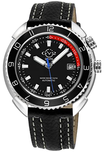 GV2 Men's Squalo Swiss Automatic Watch, Genuine Italian Leather Strap2